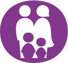 Pictogramme violet famille